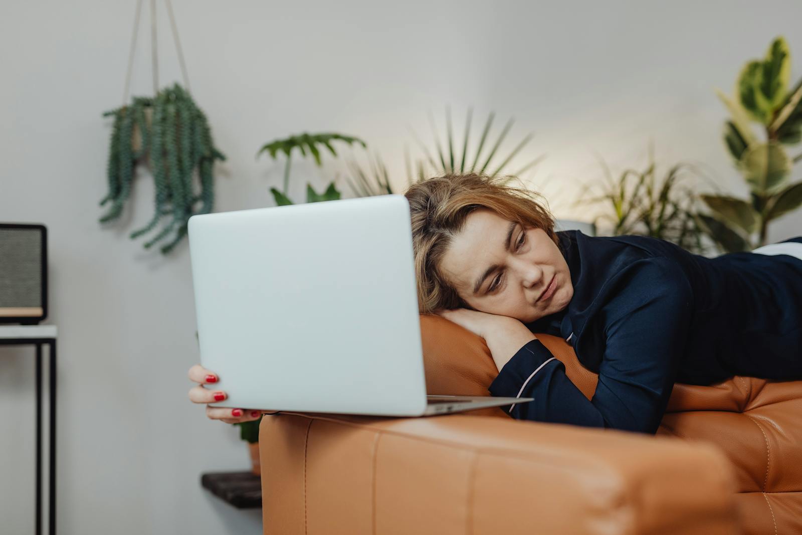 exhausted person couch