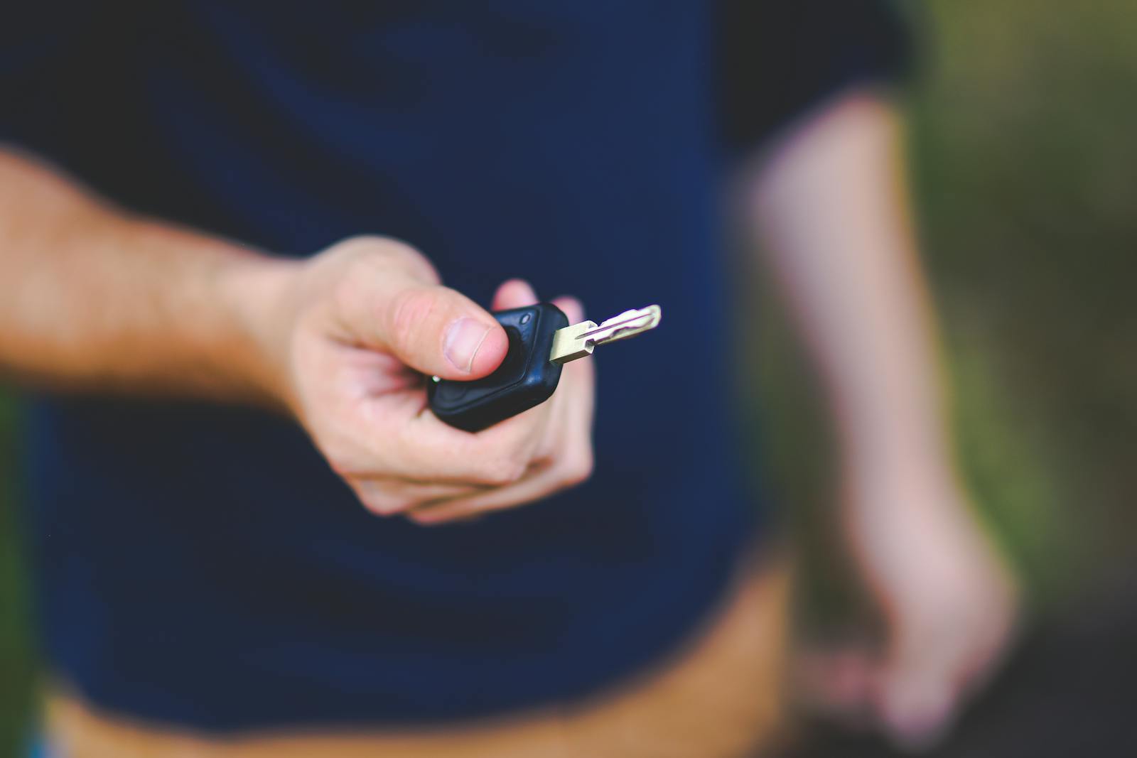car keys hand close-up