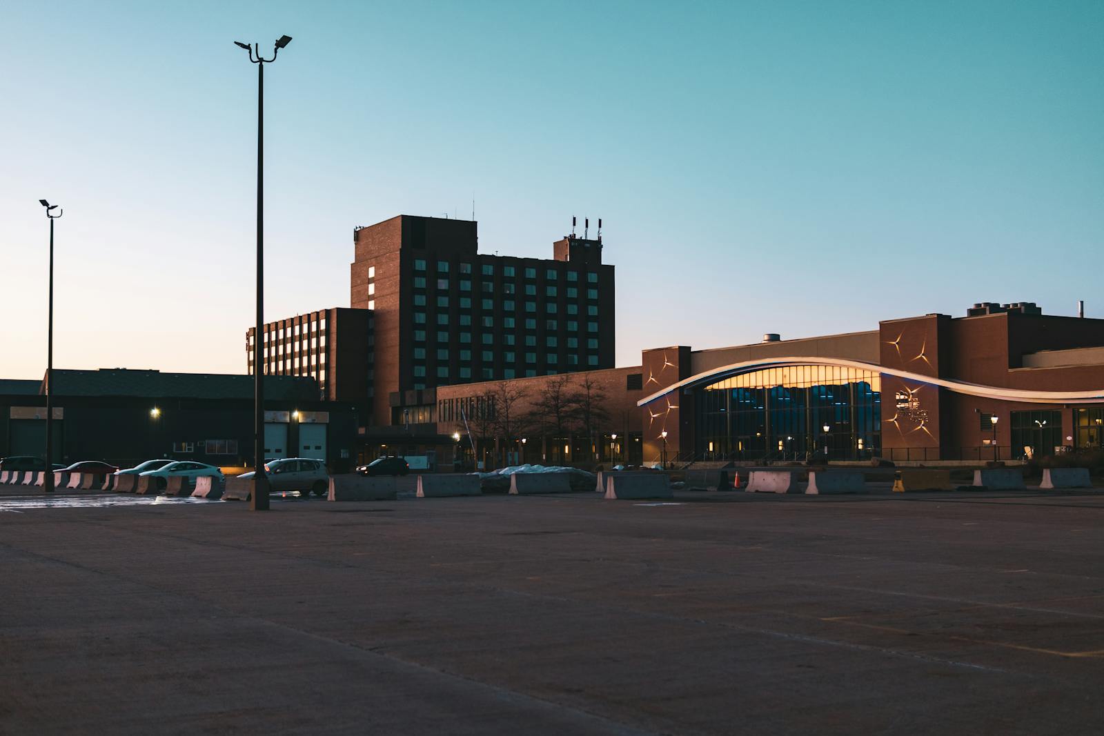 empty parking lot evening