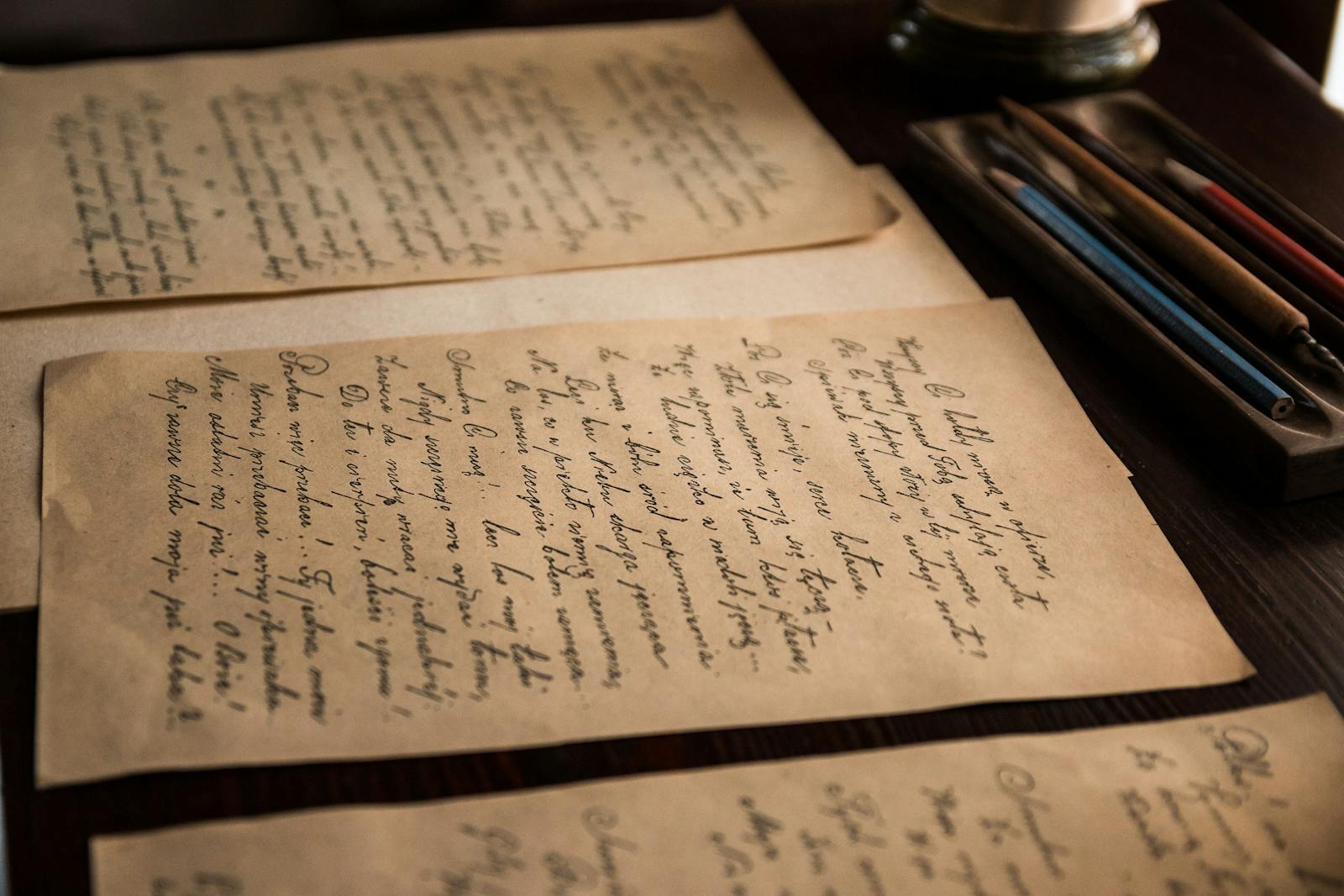 handwritten letters drawer