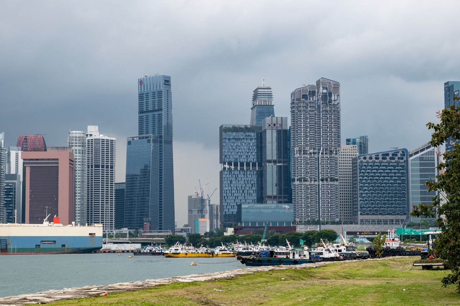 Singapore financial district workers