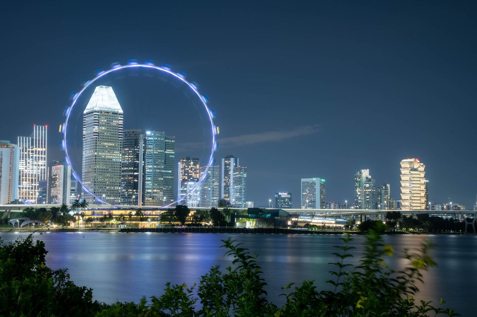 Singapore skyline night
